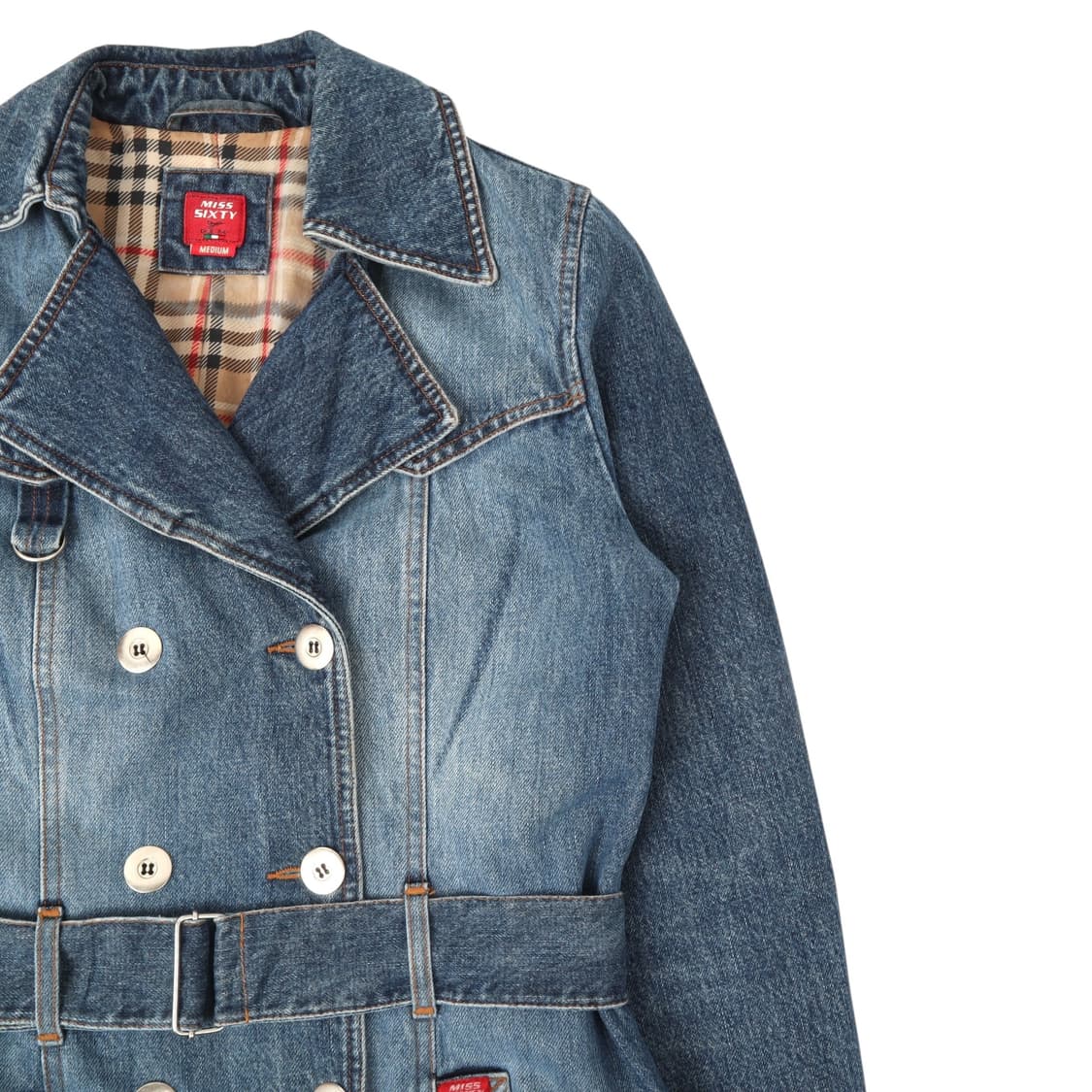 Miss sixty 미스식스티 데님 더블 브레스티드 롱 코트 상품이미지2