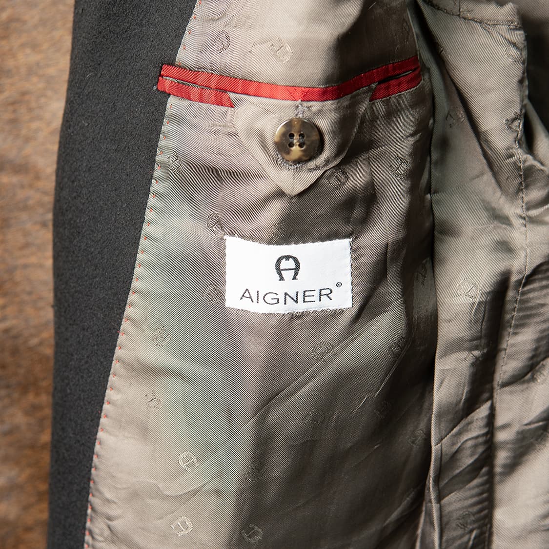 [98] 90s AIGNER 아이그너 로로피아나 캐시미어 블레이져 블랙 상품이미지6