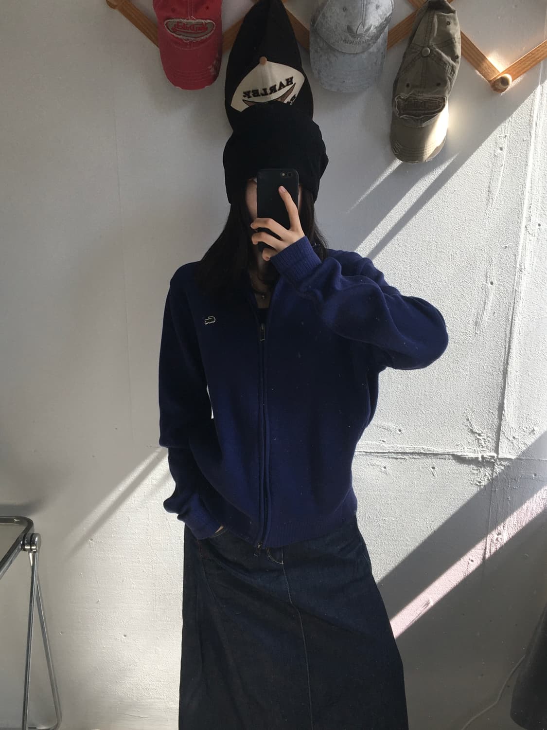 라코스테 자수패치 니트집업 상품이미지1