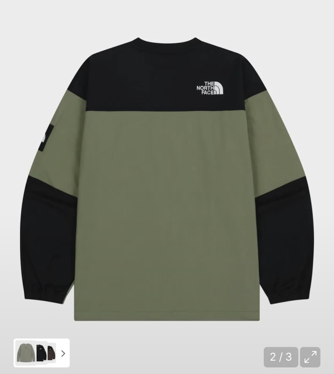 노스페이스 화이트라벨 알바니 크루넥 라이트 카키 M 상품이미지2