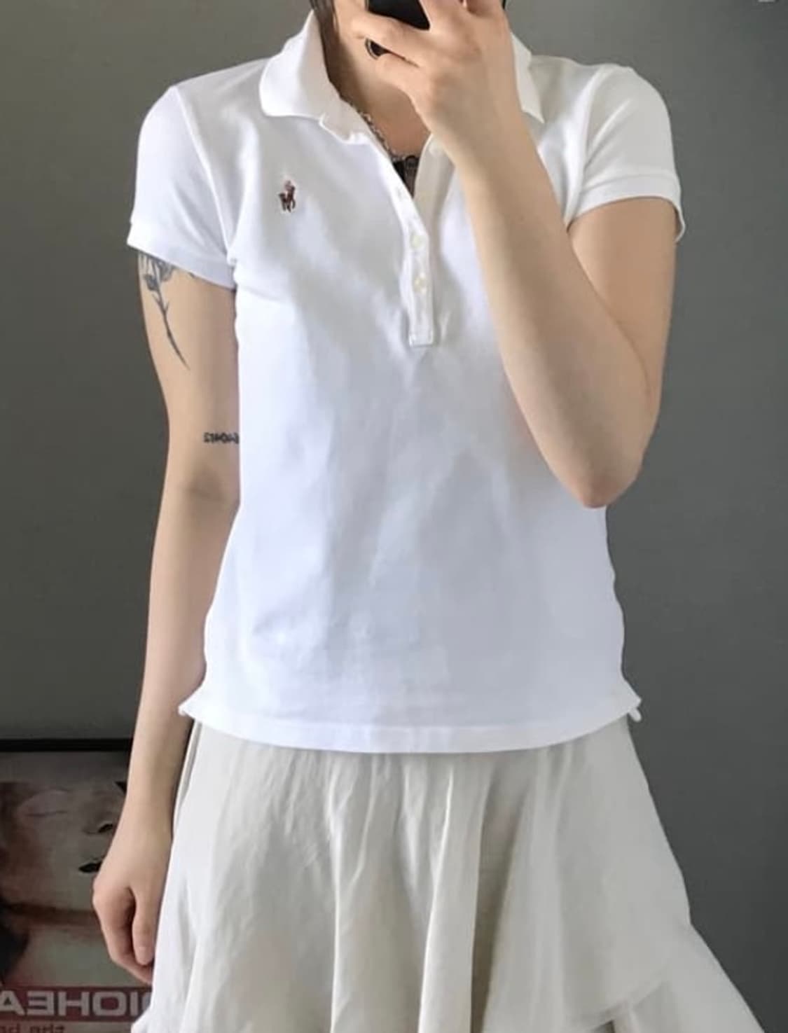 폴로 랄프로렌 걸즈 포니로고 화이트 카라티 상품이미지1