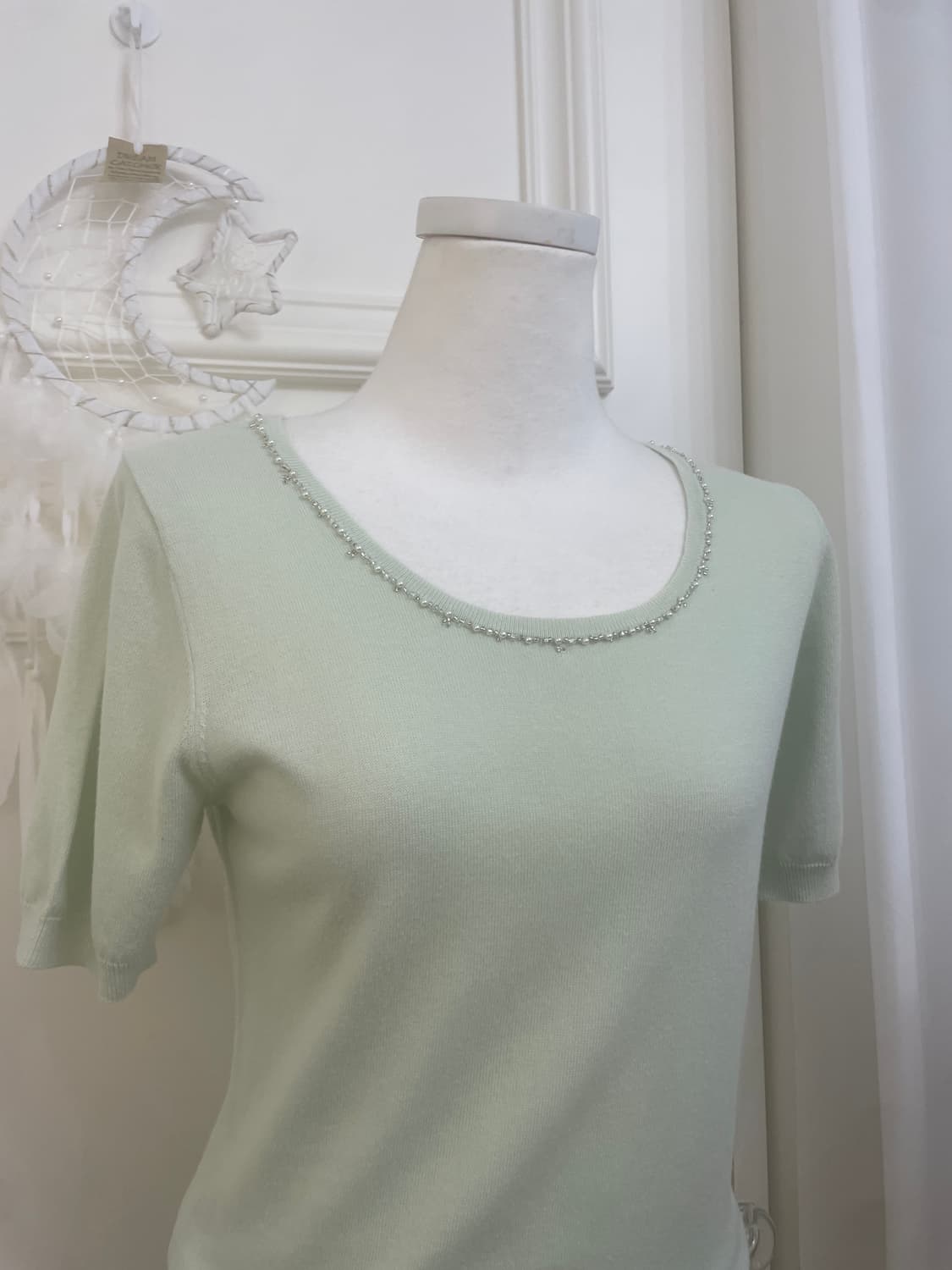 mint pearl point basic knit top 상품이미지5