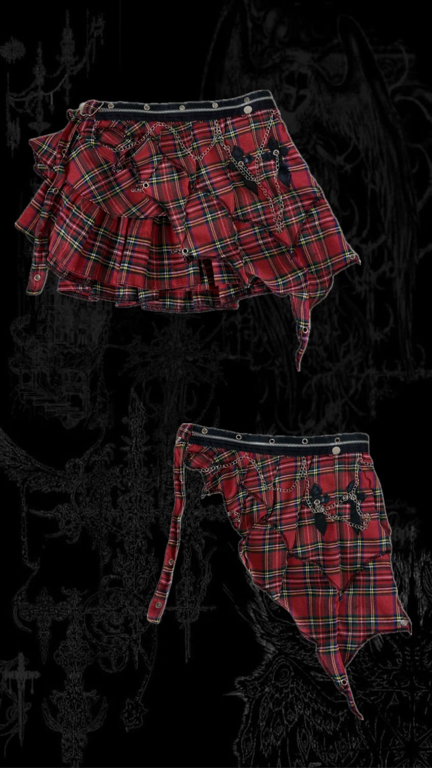 ACDC RAG Punk goth layered skirt 상품이미지3