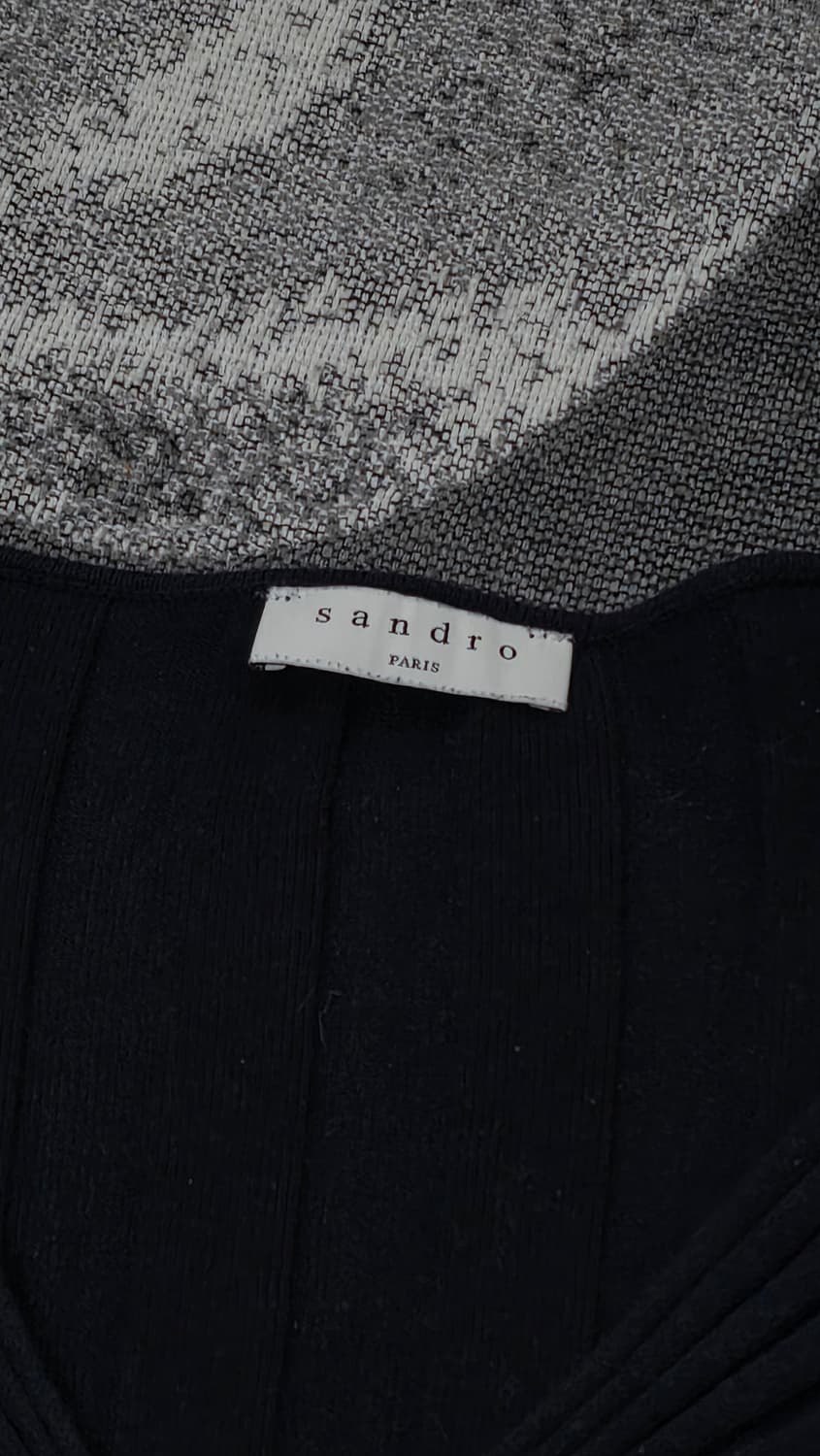 Sandro 산드로 브이넥 리브드 니트 55 (다크네이비) 상품이미지5