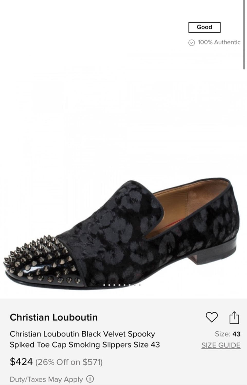  정품 41) 크리스찬 루부탱 스푸키 스파이크 로퍼 구두 상품이미지6