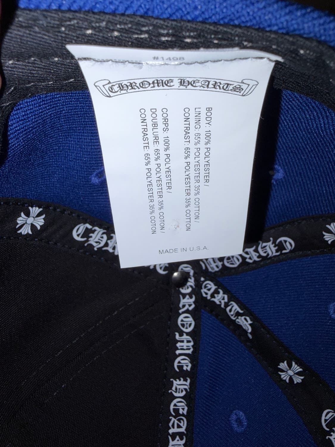 Chrome Hearts Baseball Cap Dodger Blue 상품이미지5