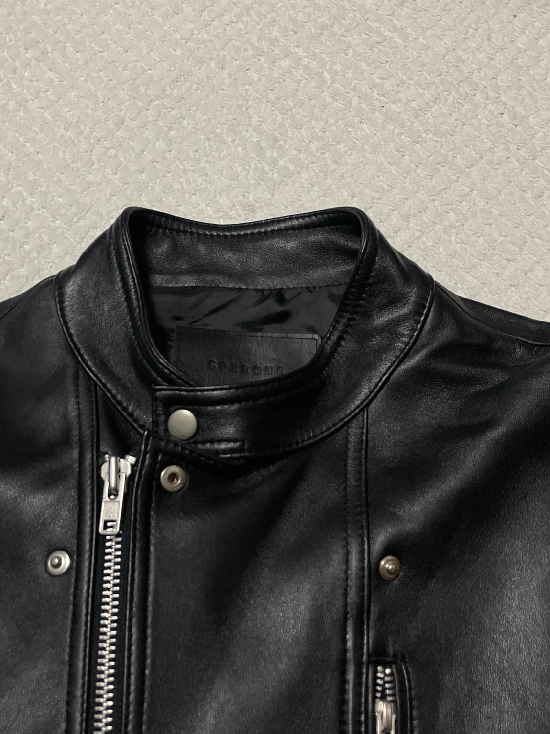 SPRONE 스페로네 웨스턴 무드 램스킨 양가죽 바이커 레더 자켓 상품이미지4