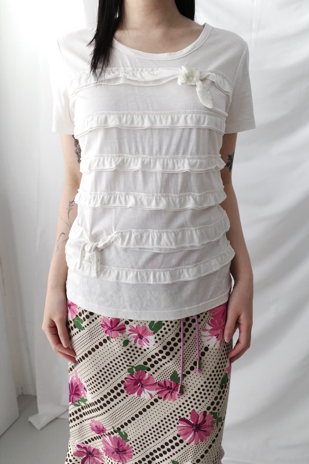 sonia rykiel) ribbon frill half T  상품이미지5