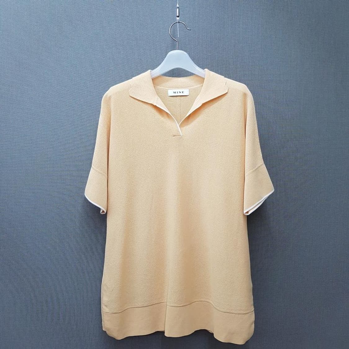 한섬 마인 오픈카라 반팔 니트 F사이즈 상품이미지1