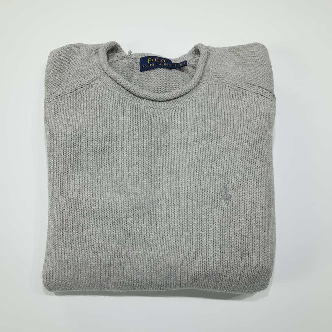 CL359 S 폴로 코튼 래글런 롤링엣지 아이스그레이 니트 스웨터 상품이미지8