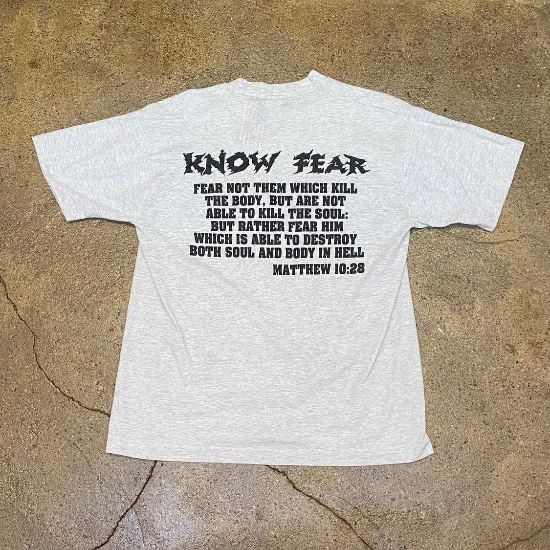 미국 빈티지  80s KNOW FEAR 프린팅 반팔티 락티셔츠 상품이미지7