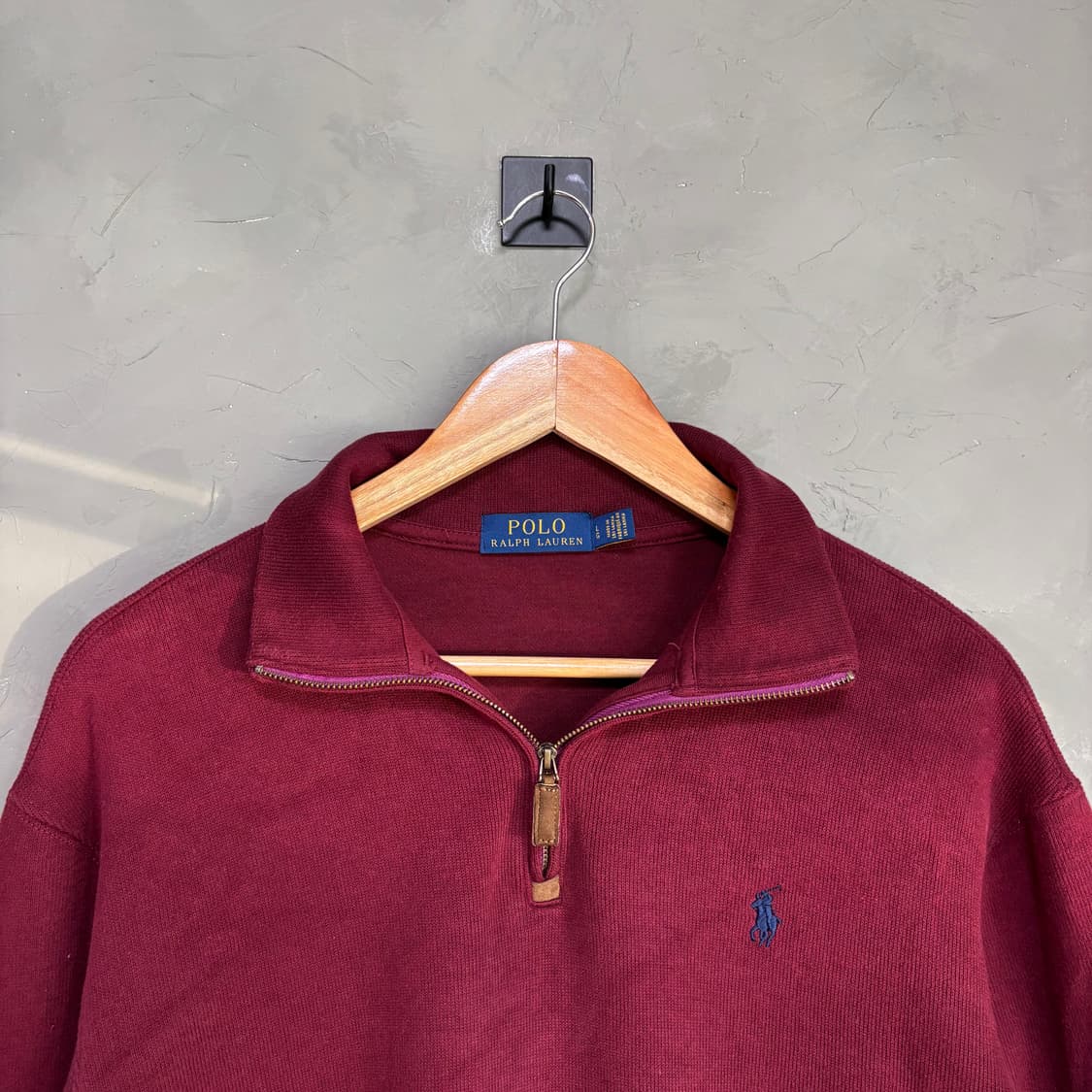 폴로 랄프로렌 니트 반집업 버건디 상품이미지2