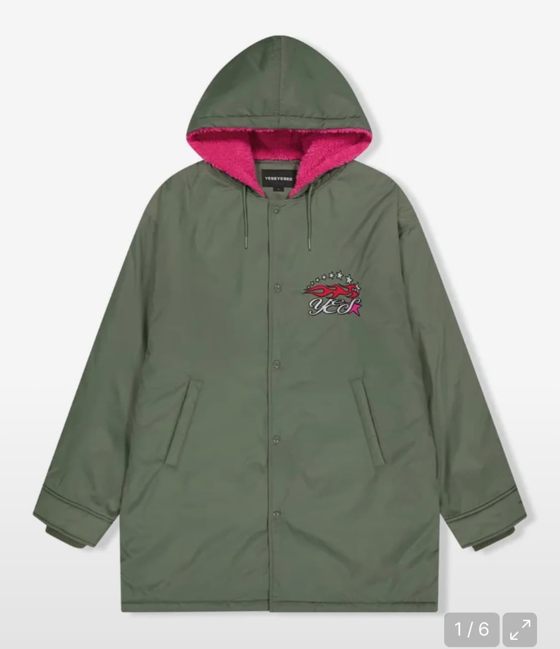 (구해요) 예스아이씨 롱파카 세이지 그린 상품이미지1