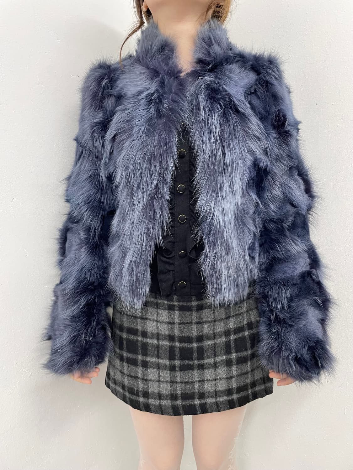 딥블루 폭스 퍼자켓 상품이미지2