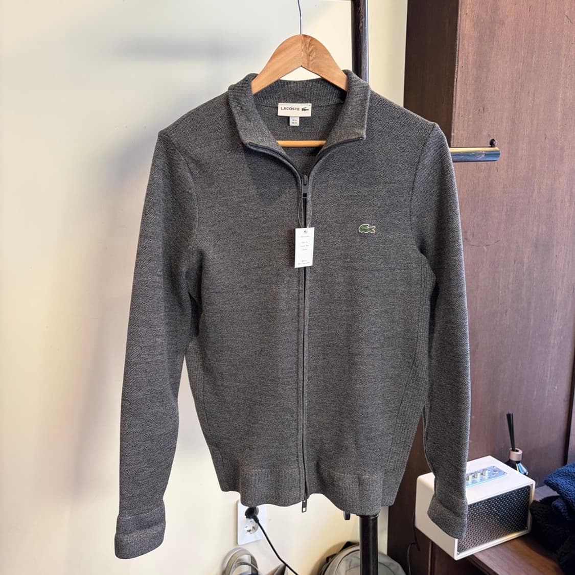 15406 - 라코스테 그레이 울 니트 집업 (울 83%) 상품이미지2
