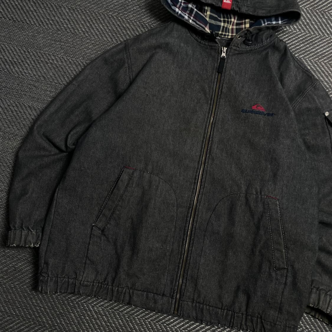 퀵실버 올드스쿨 메탈릭 데님 후드 집업 자켓y 5324 상품이미지4