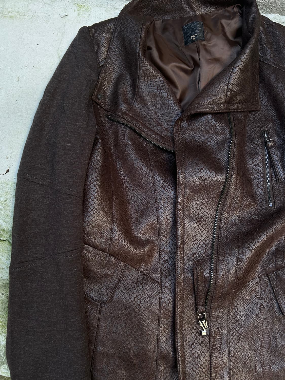 00s Vtg v-kei 브라운 파이톤 라이더 자켓  상품이미지4