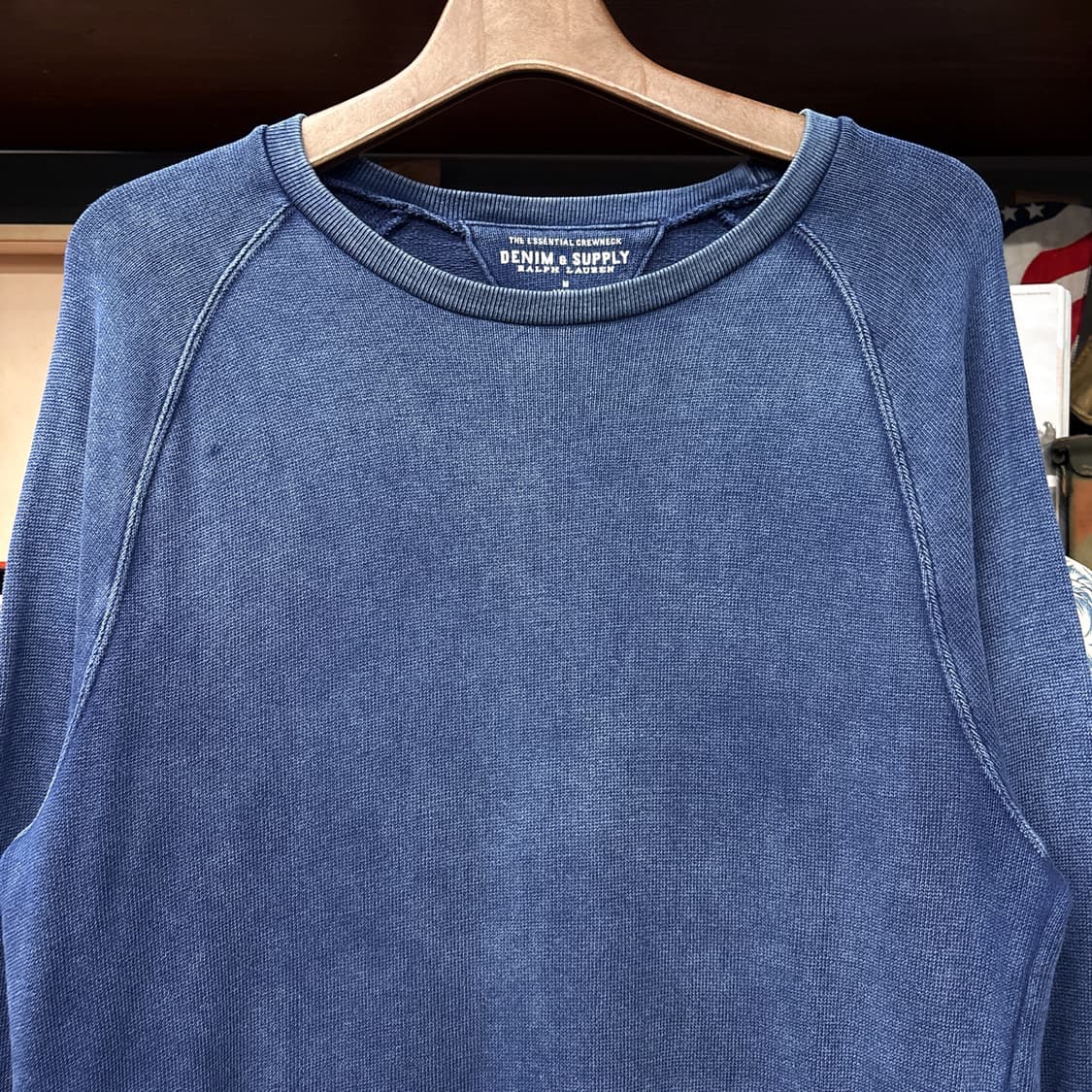 데님 앤 서플라이 에센셜 인디고블루 래글런 롱슬리브 티셔츠 N1220 상품이미지3