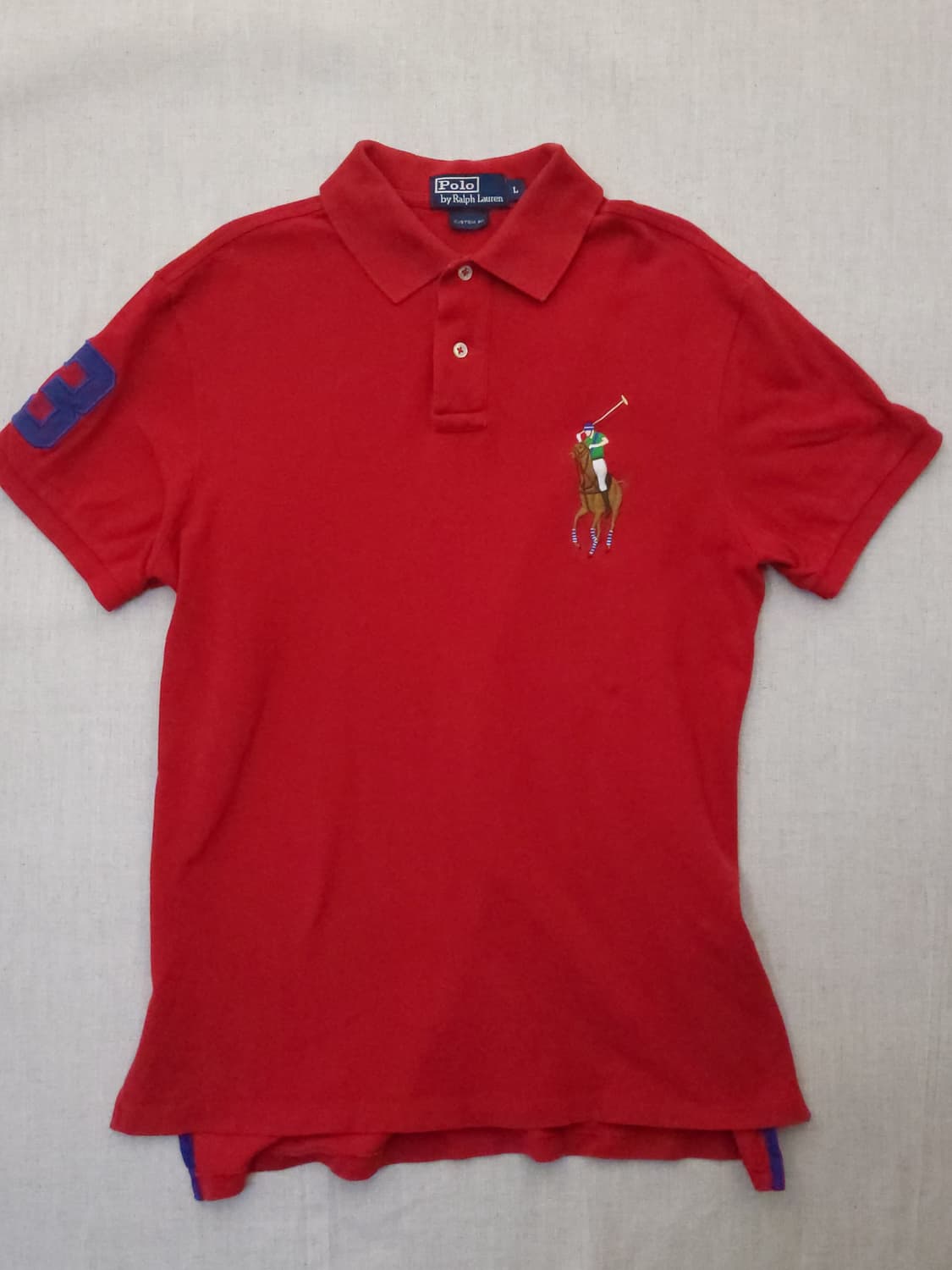 폴로 랄프로렌 레드 반팔 카라티 L 상품이미지1