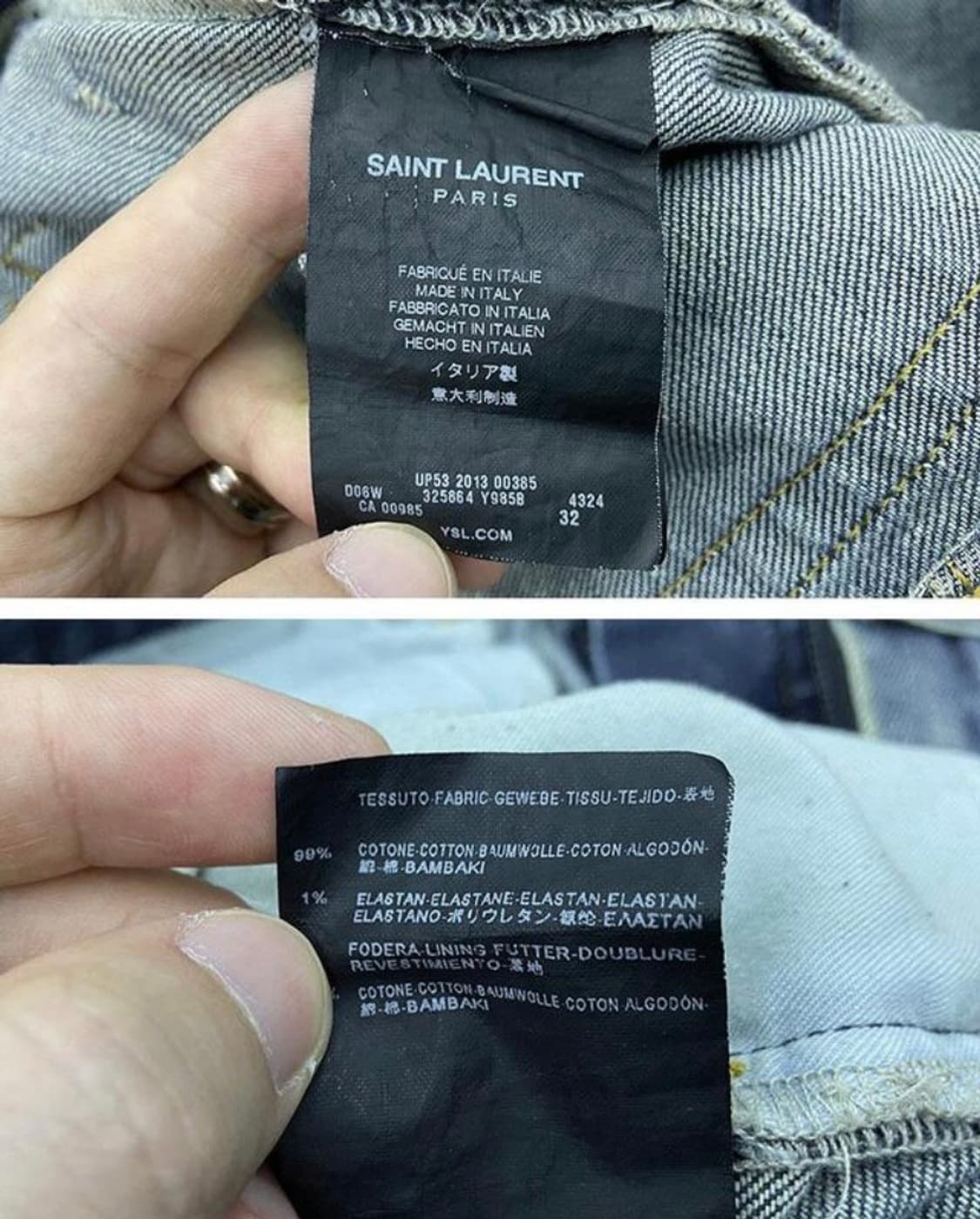 생로랑 13FW 중청 녹워싱 진 상품이미지5