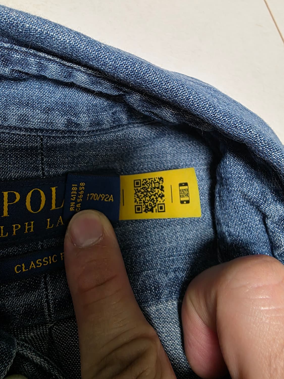 폴로 랄프로렌 클래식핏 데님 셔츠 SP 사이즈 청남방 상품이미지7