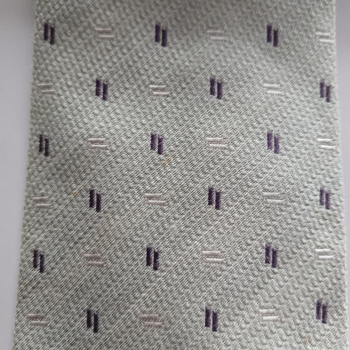 꾸레쥬 실크 혼용 민트 자수 패턴 넥타이 9.1cm A-등급 A17967 상품이미지5