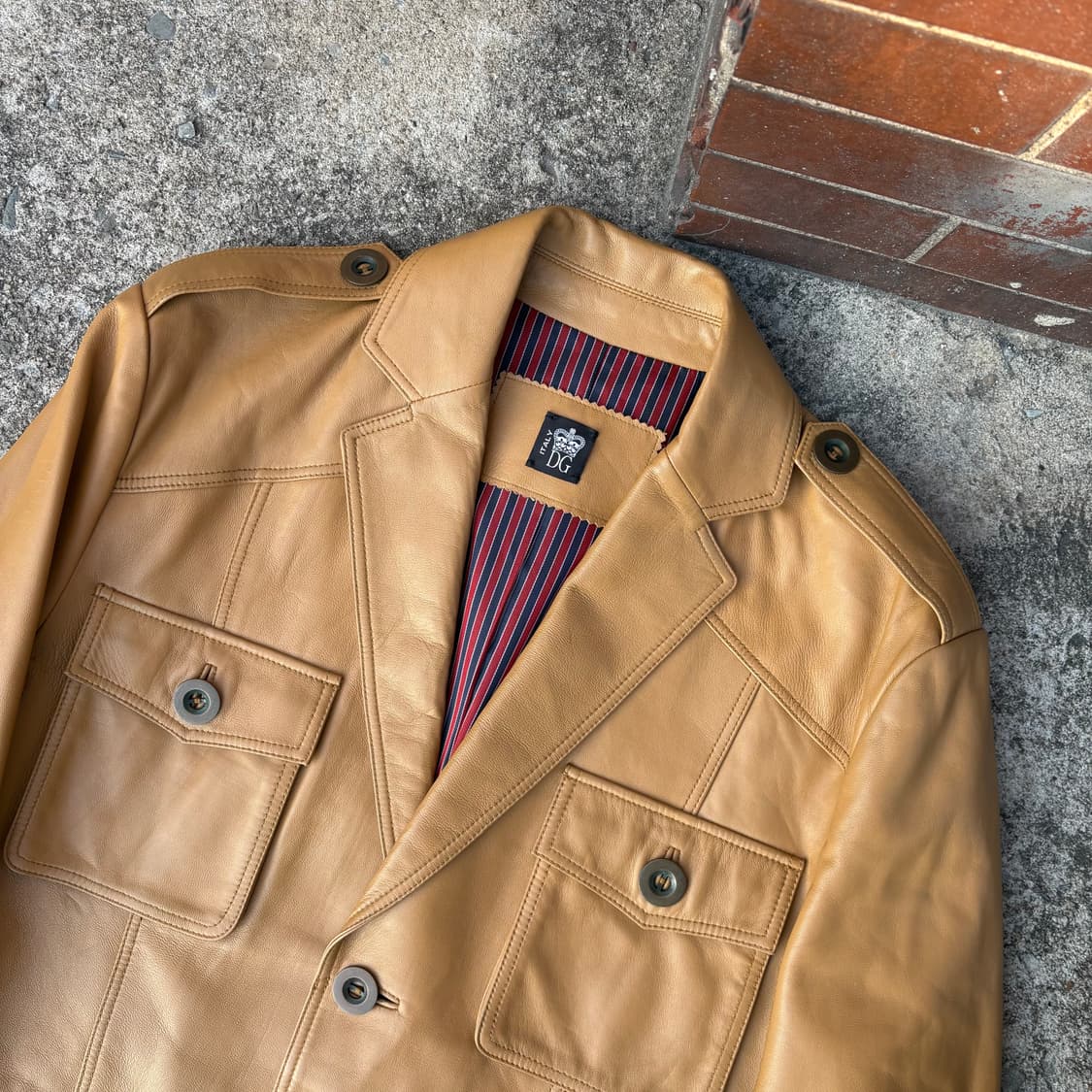 돌체 앤 가바나 레더 사파리 자켓 상품이미지5