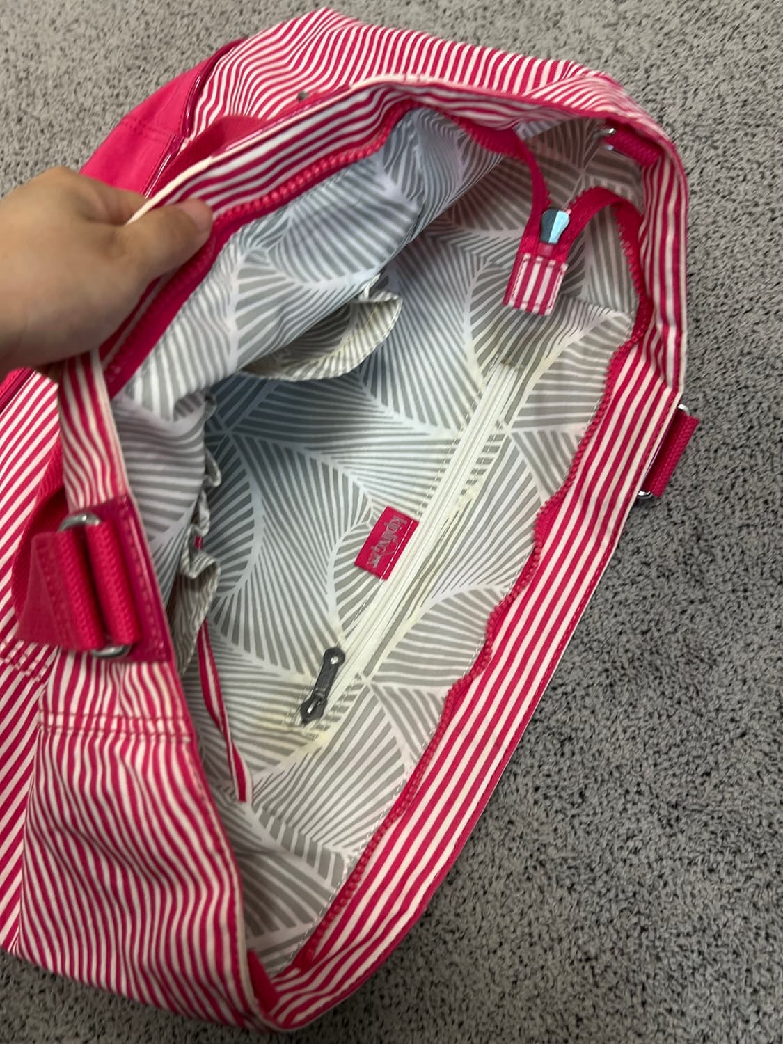 (OS) 키플링 피규어 키링 핑크 스트라이프 에나멜 숄더백/토트백 상품이미지3