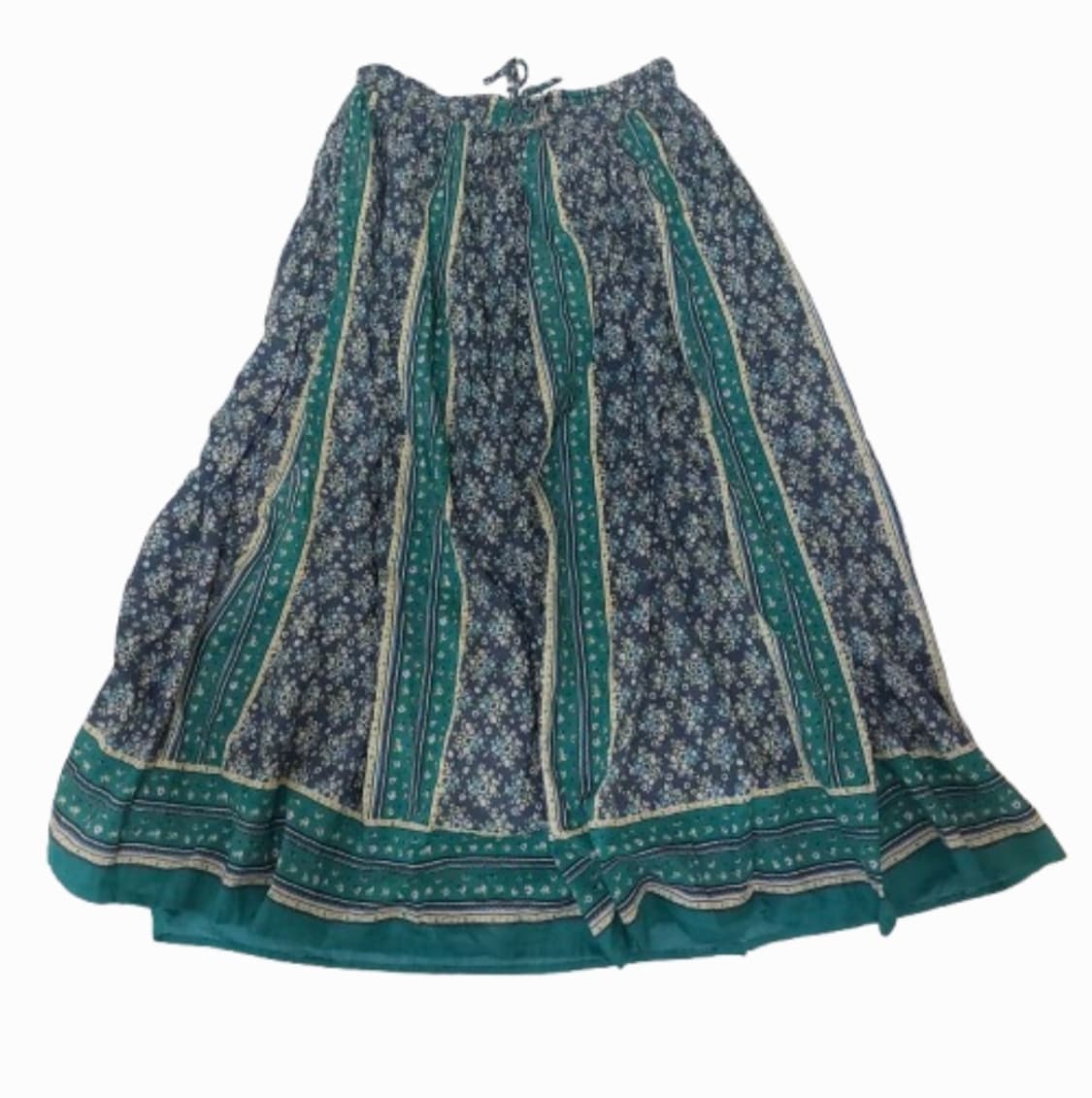 모리걸 아오이유우 하구미 히피 보헤미안 청록 잔꽃 롱스커트 치마 상품이미지1