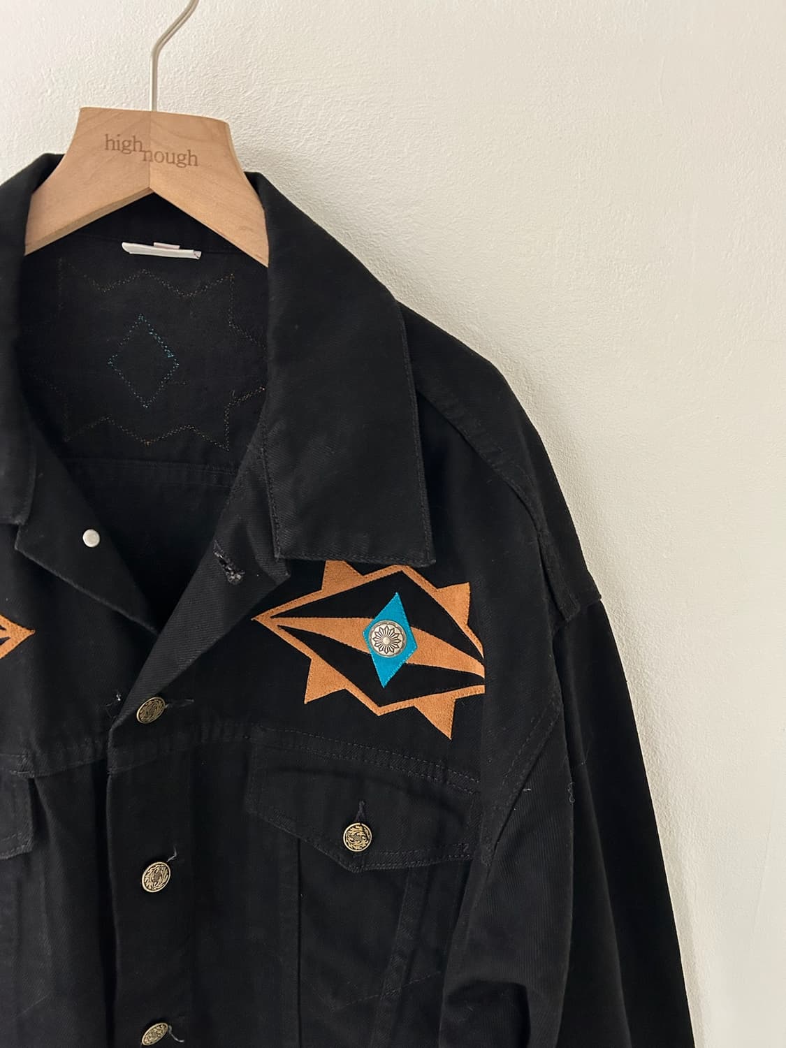 90's southwest Aztec Black Denim jacket 상품이미지3