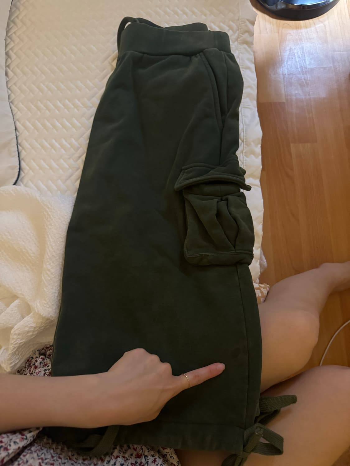 니하이 카프리 팬츠 S 카키 상품이미지5