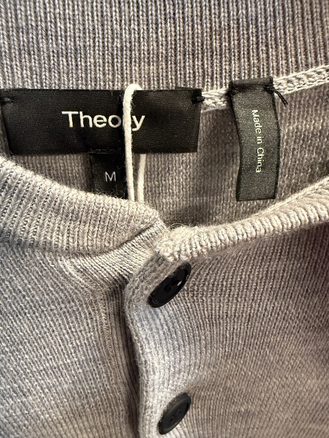 띠어리 헨리넥 메리노 울 니트 그레이 M 상품이미지4