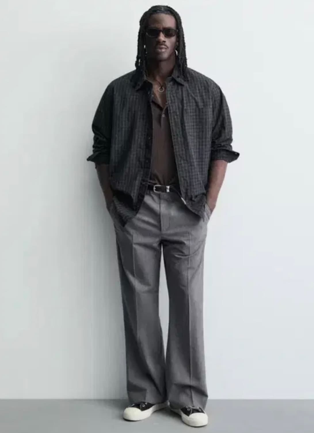 ZARA 릴렉스핏 셔츠 긴팔 체크 셔츠 상품이미지1