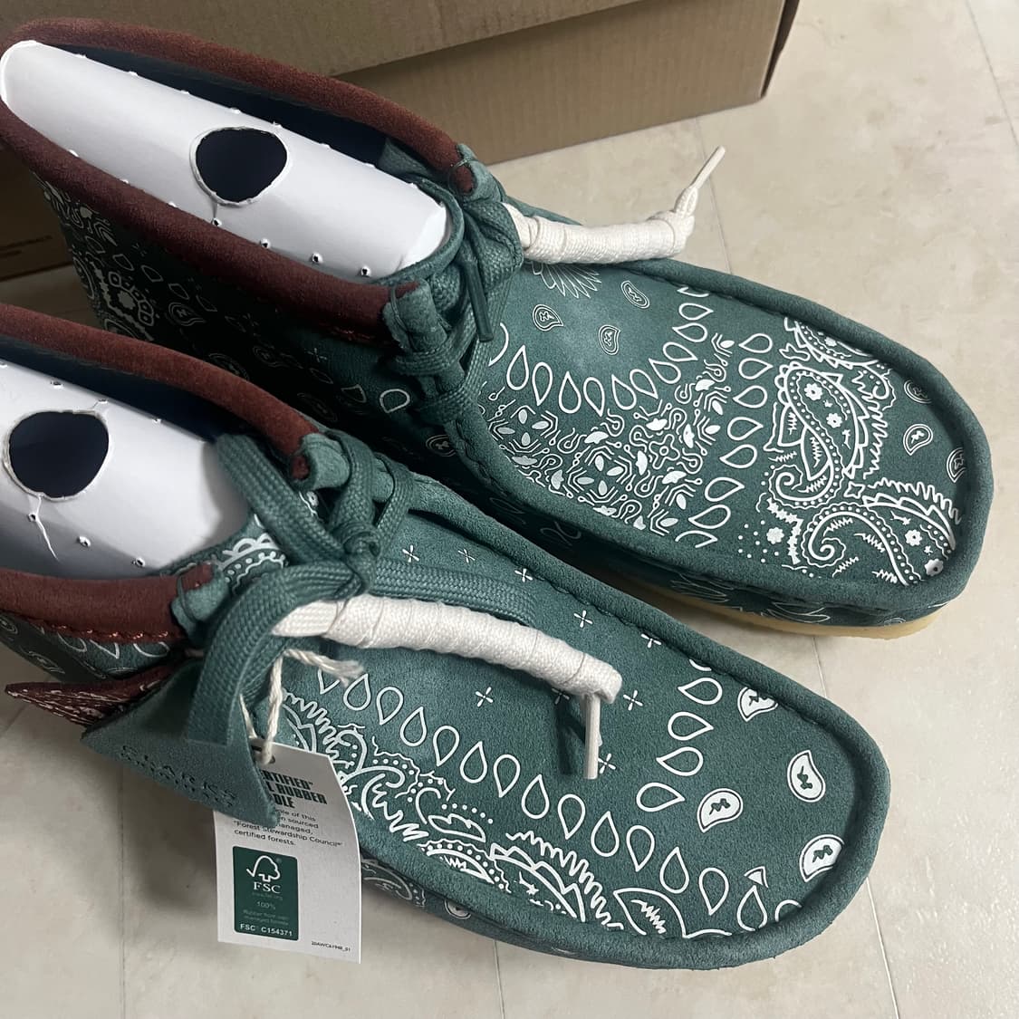 [새상품]클락스 왈라비 부츠 그린 페이즐리 265 270 280 285 상품이미지4