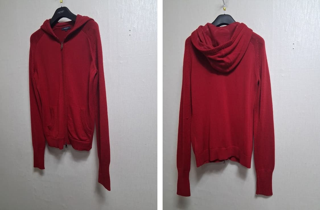 일본빈티지 버버리 다크레드 울니트 메리노울 부드러운 66 상품이미지2