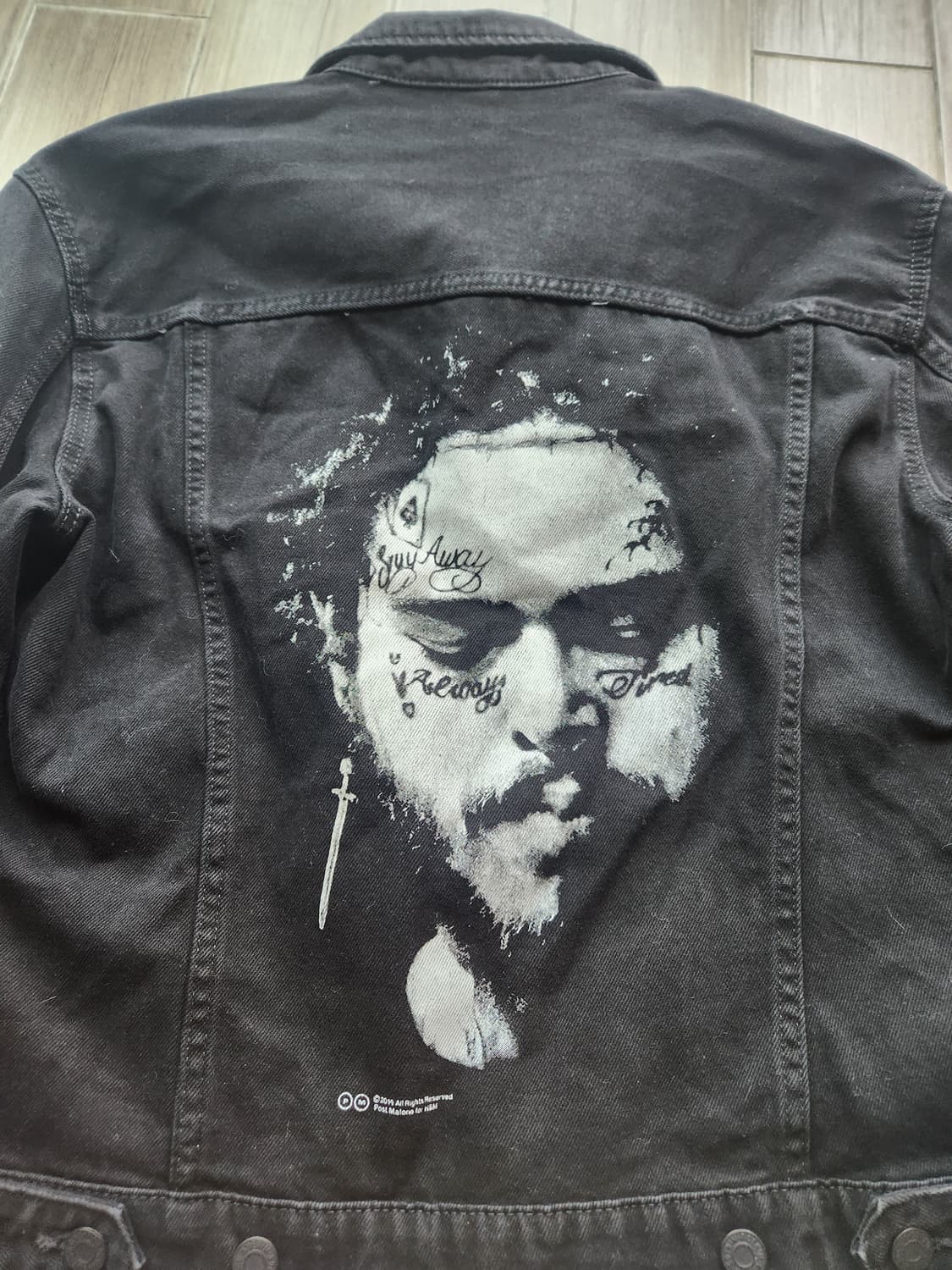 H&M x 포스트말론 블랙 데님 자켓 S 상품이미지2