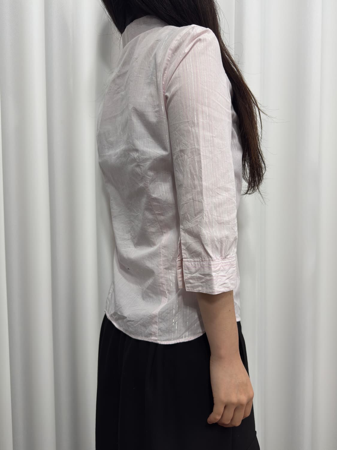 pink shirring glitter shirt 상품이미지3