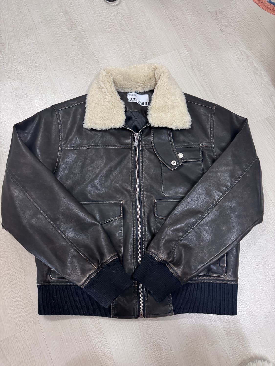 슈퍼서브 카라 디테처블 A2 레더 자켓 다크 브라운 M 상품이미지7