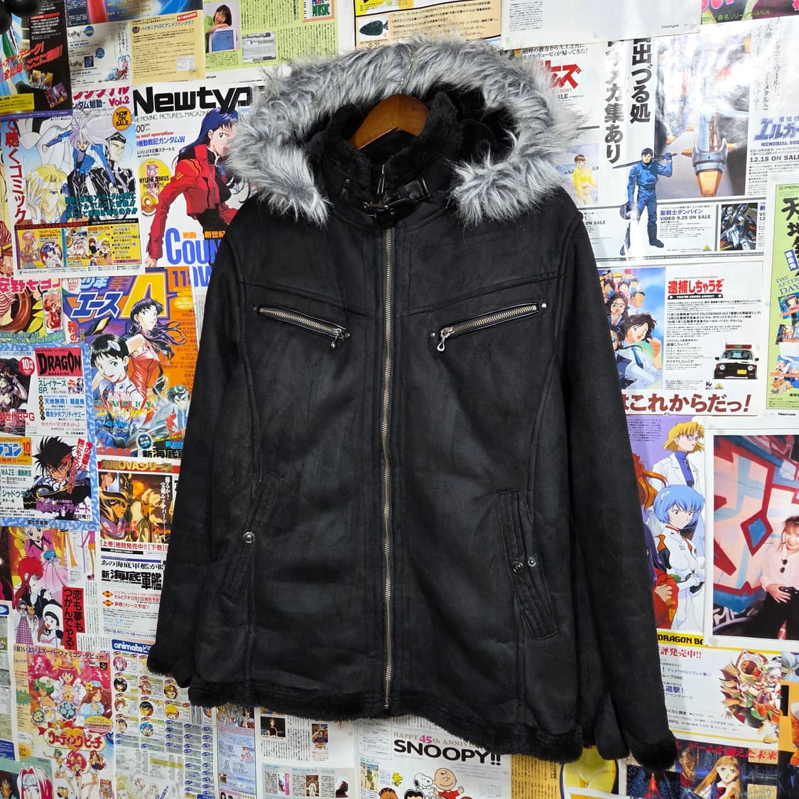 JPN 넥버클 퍼 후드 울프조 무스탕 자켓 상품이미지2