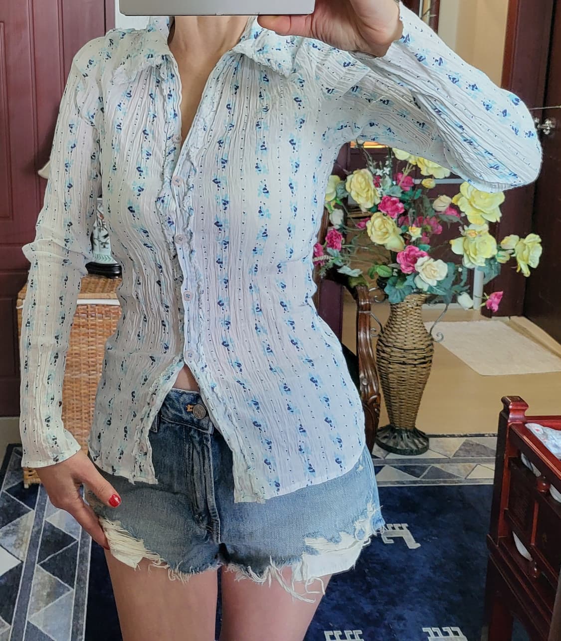 오일릴리 오글이 셔츠 남방  상품이미지3