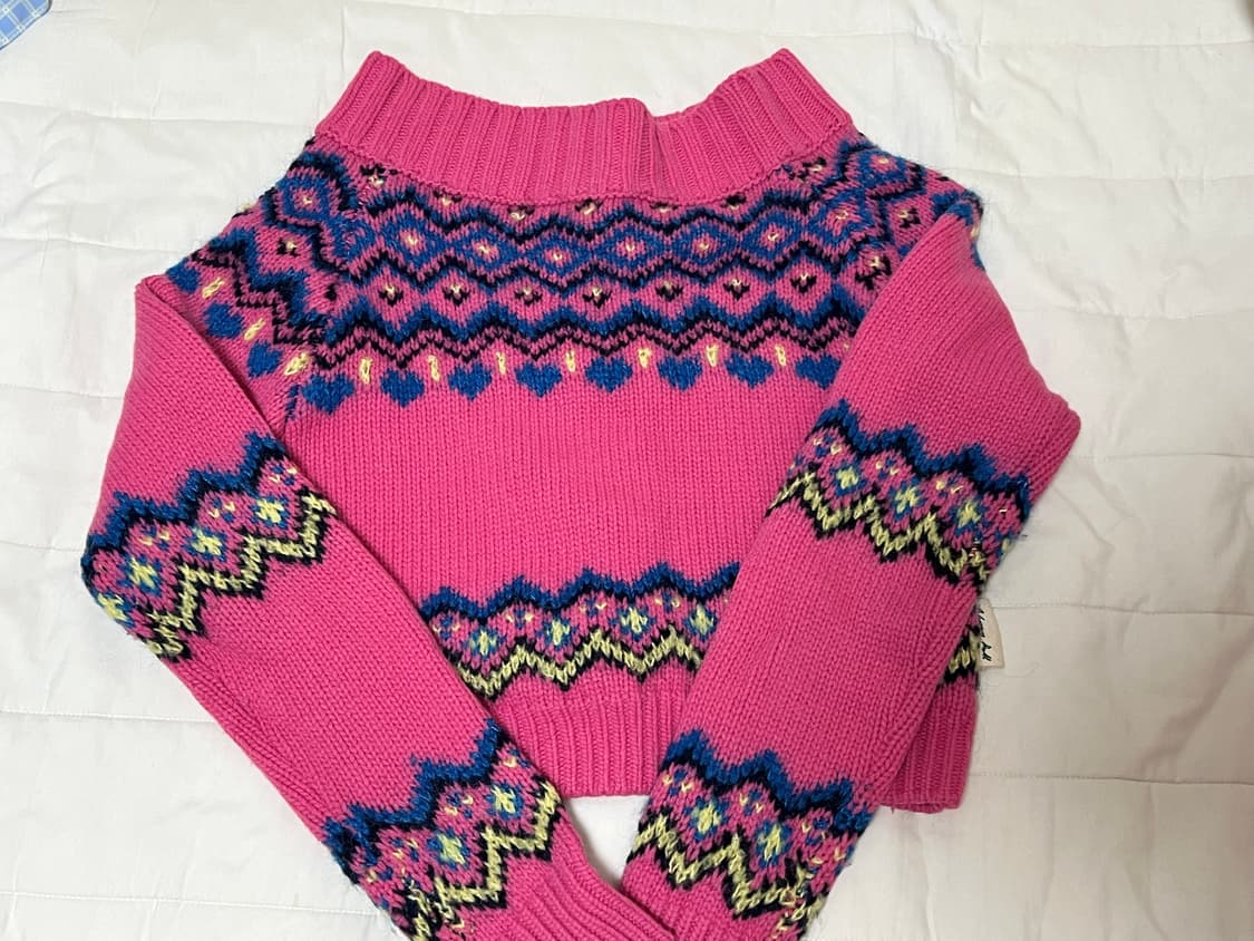 타코 노르딕 오프숄더 니트 (PINK) 상품이미지2