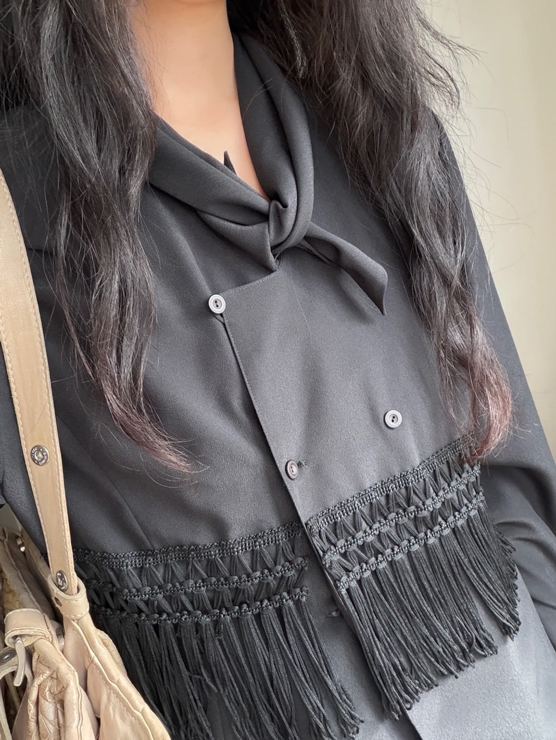 fringe double breasted blouse 상품이미지5