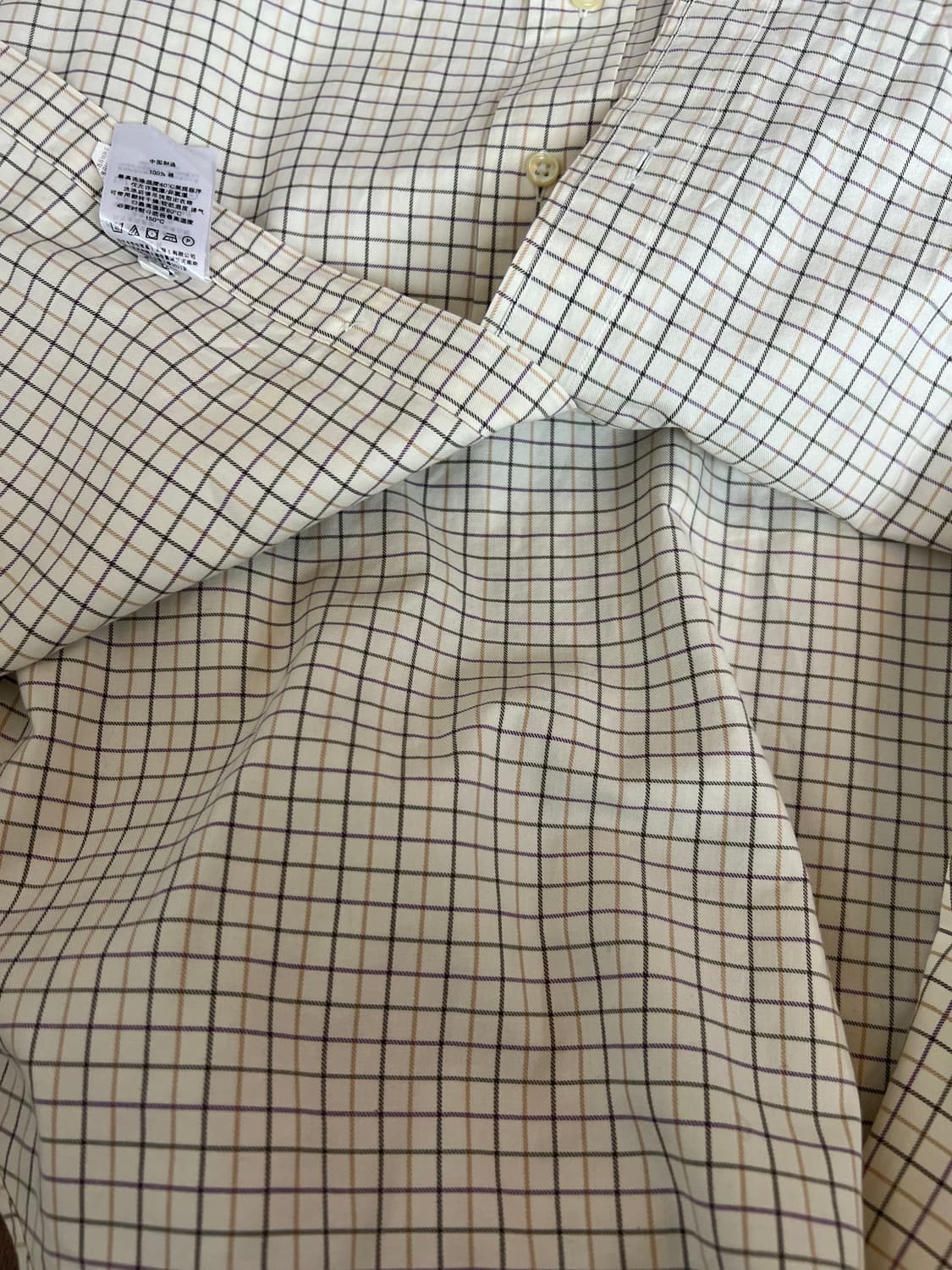 랄프로렌 남성 라이트베이지 코튼긴팔셔츠 체크셔츠 상품이미지6