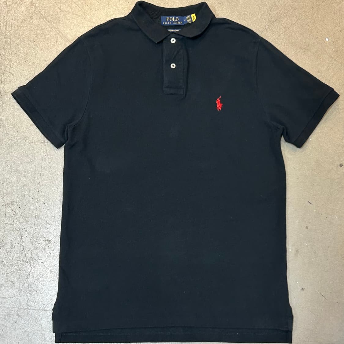 🫶🏻 폴로랄프로렌 Custom Slim Fit Black 카라 반팔티 상품이미지1