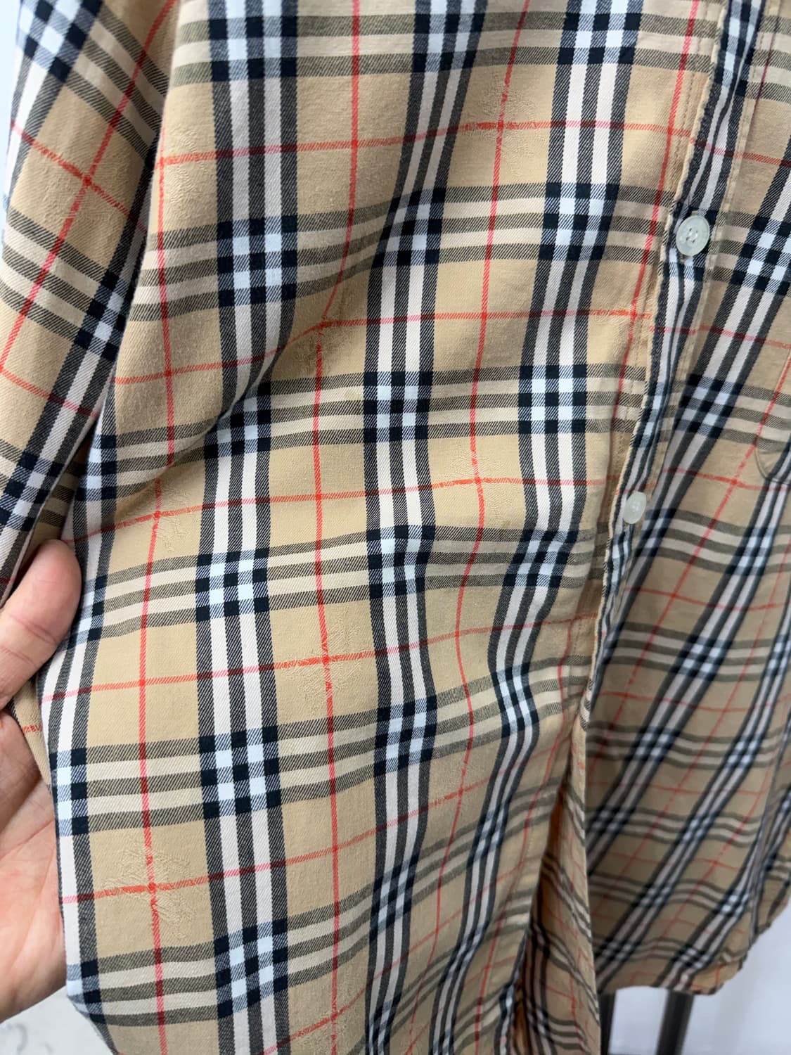 정품) 버버리 클래식 남성 노바체크 셔츠 L 상품이미지4