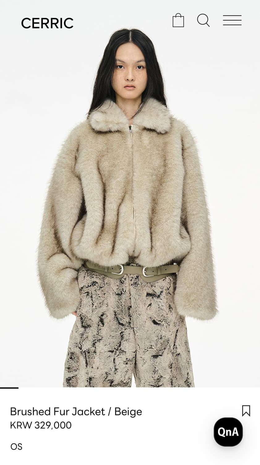 세릭 브러쉬드 퍼 자켓 베이지 상품이미지1