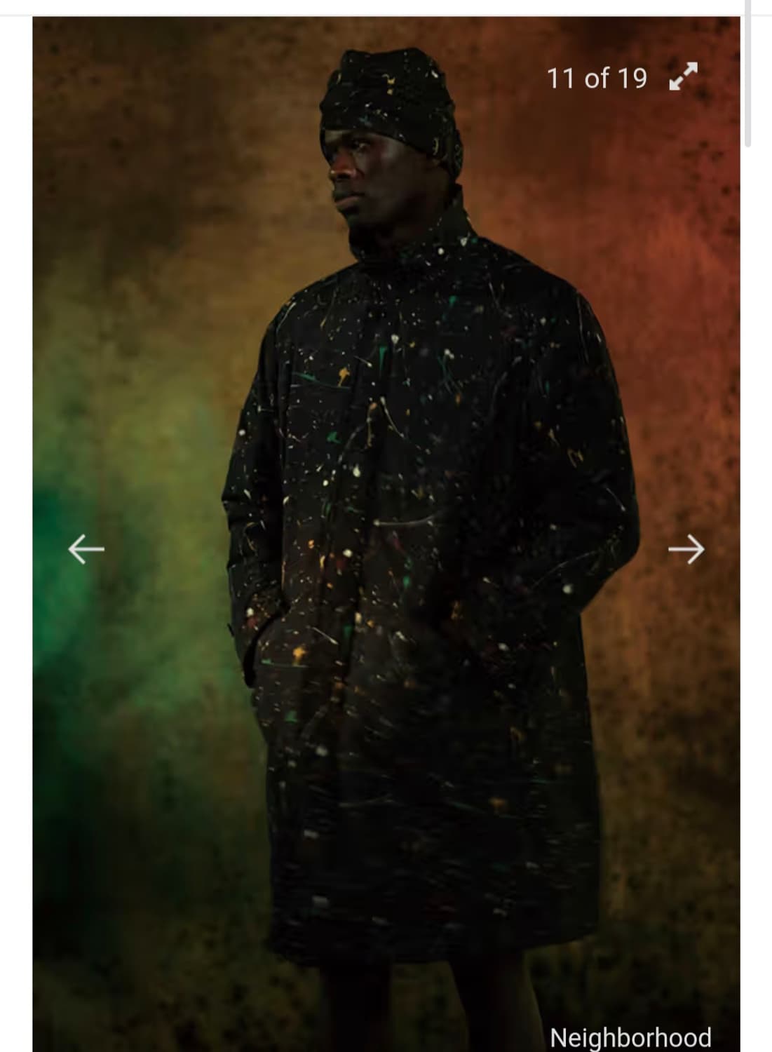 (정품) 네이버후드 X 올드조 프린팅 야상 롱코트 점퍼 18fw 협업 상품이미지9