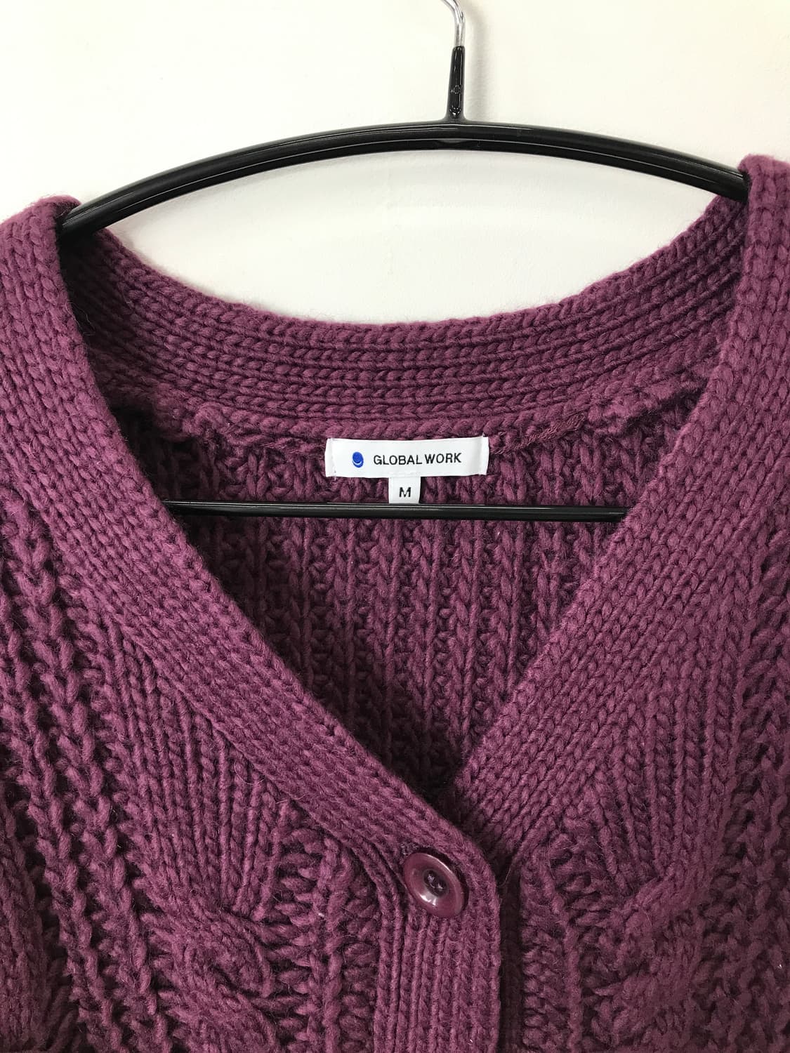Global Work Purple Cable Knit Cardigan 상품이미지5