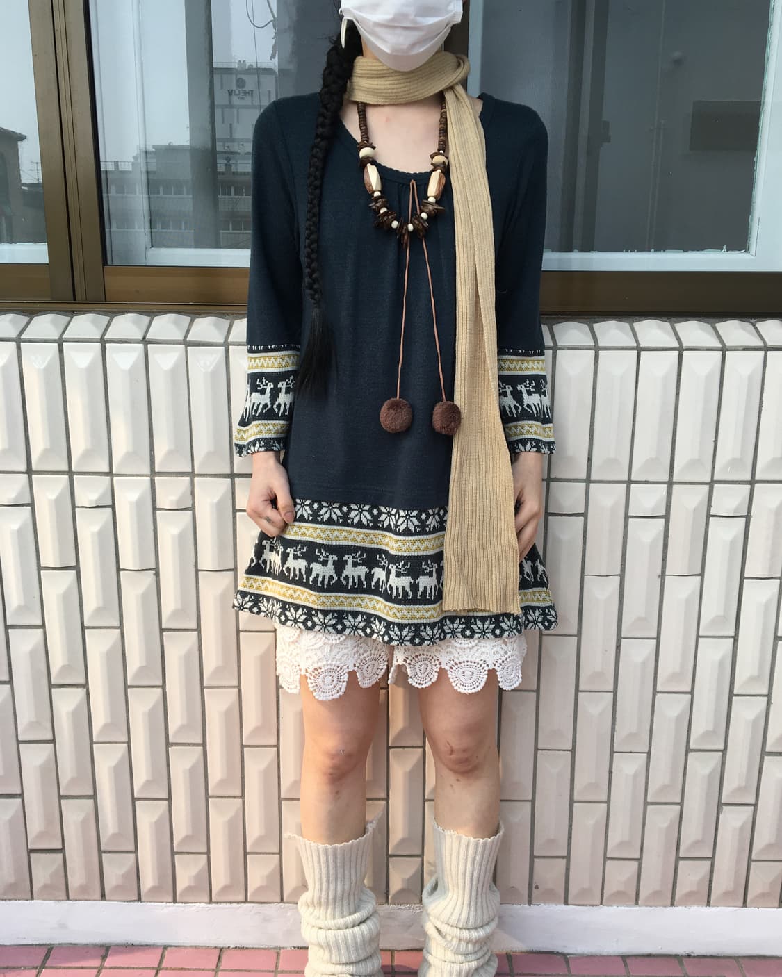 Pom pom nordic pattern knit 상품이미지1
