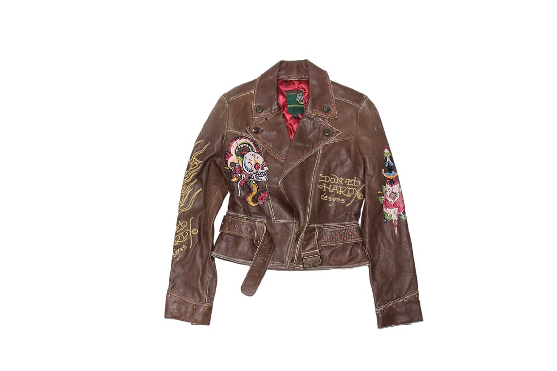 2000s Ed Hardy 에드하디 카우레더 자켓 상품이미지1